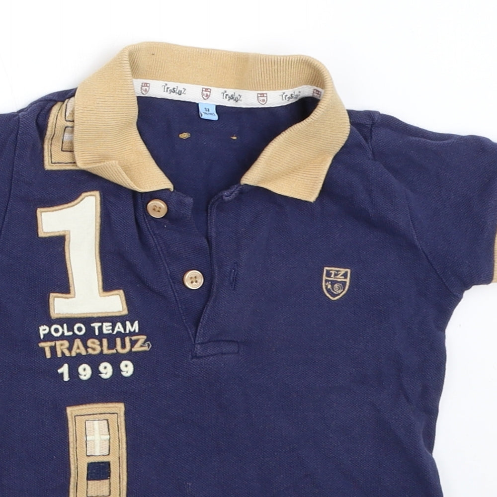 Trasluz Boys Blue   Basic Polo Size 3 Years