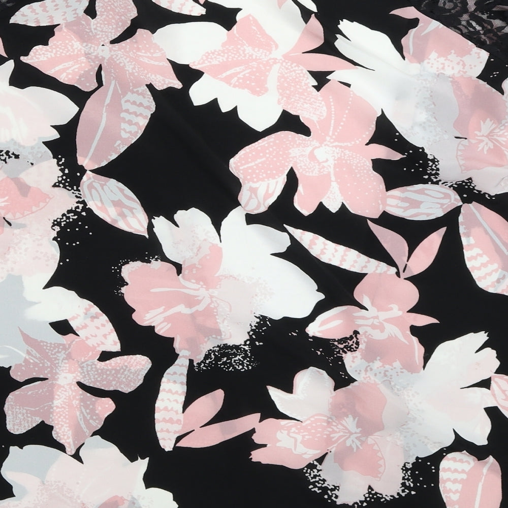 Papaya Womens Black Floral  Cardigan Jumper Size 12