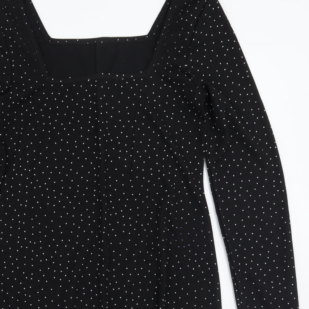 Very Womens Black Polka Dot  A-Line  Size 10