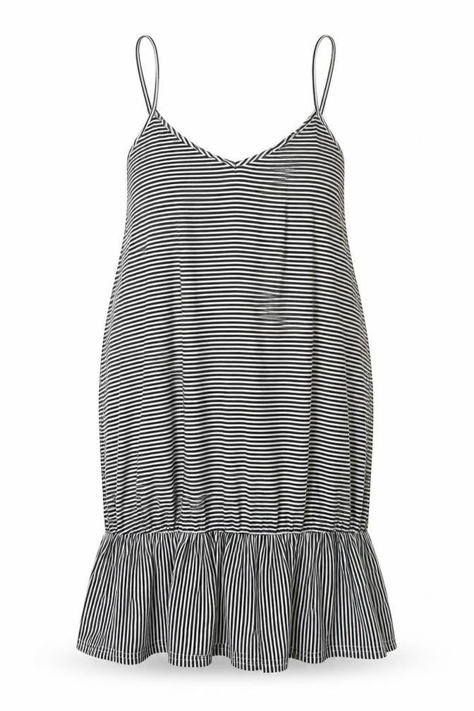 Boohoo Womens White Striped  A-Line  Size 8