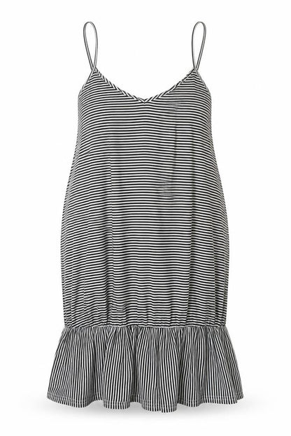 Boohoo Womens White Striped  A-Line  Size 8