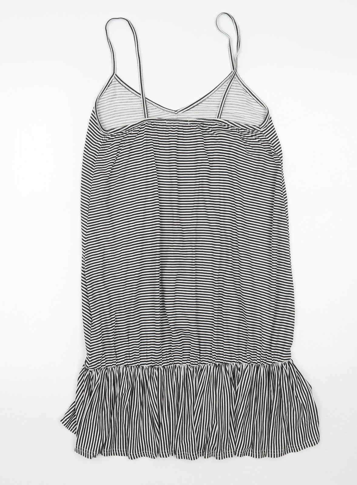 Boohoo Womens White Striped  A-Line  Size 8