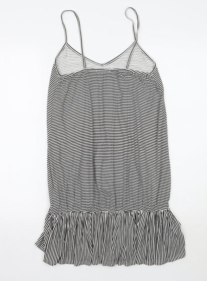 Boohoo Womens White Striped  A-Line  Size 8