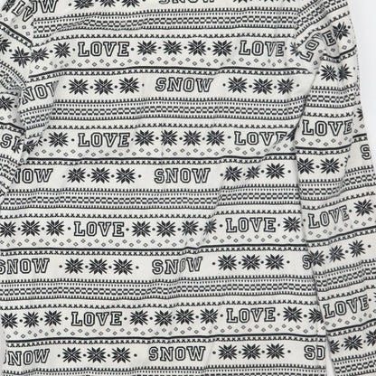 Marks & Spencer Girls White Geometric  Basic T-Shirt Size 11 Years