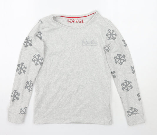 Marks and Spencer Girls Grey Geometric  Basic T-Shirt Size 12 Years