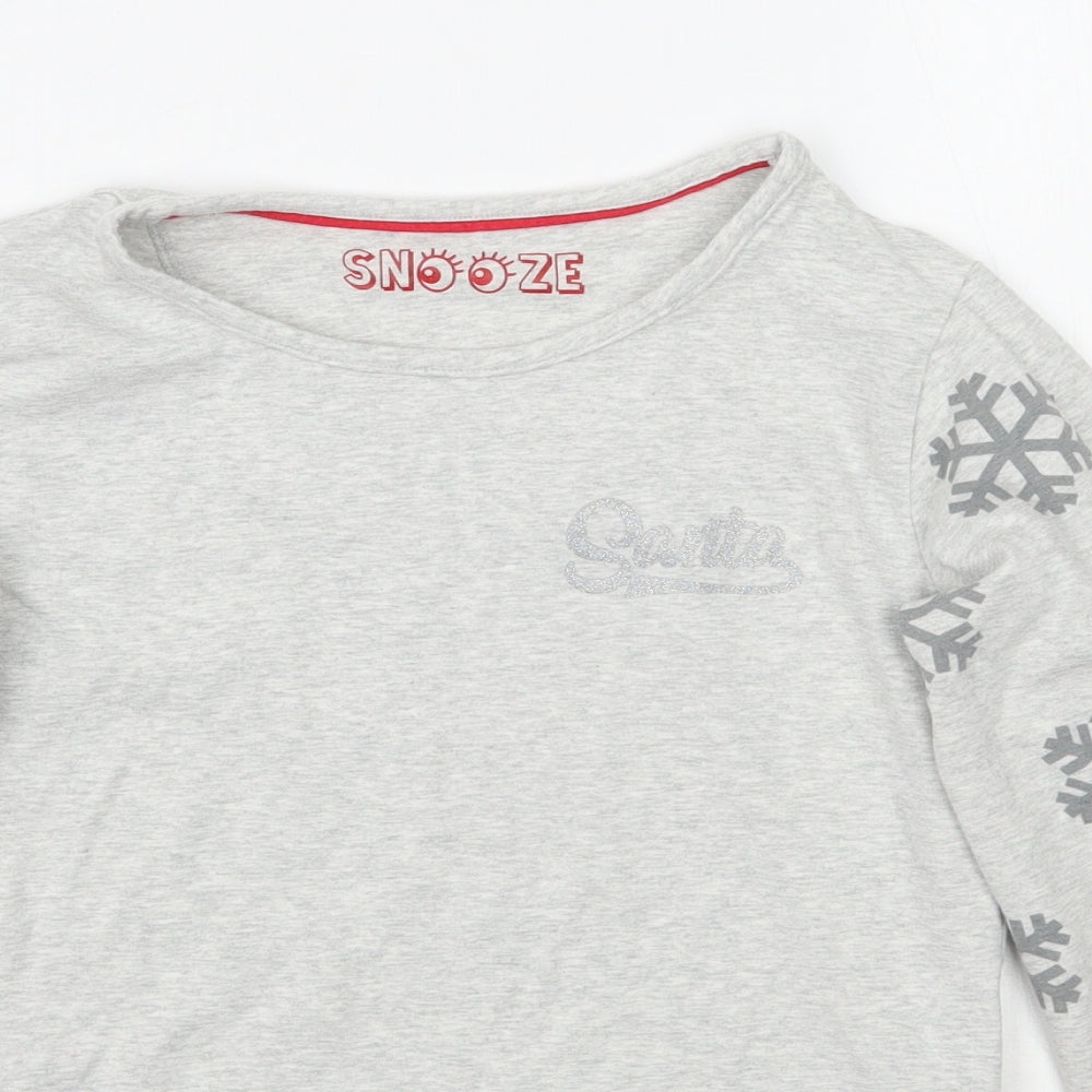 Marks and Spencer Girls Grey Geometric  Basic T-Shirt Size 12 Years