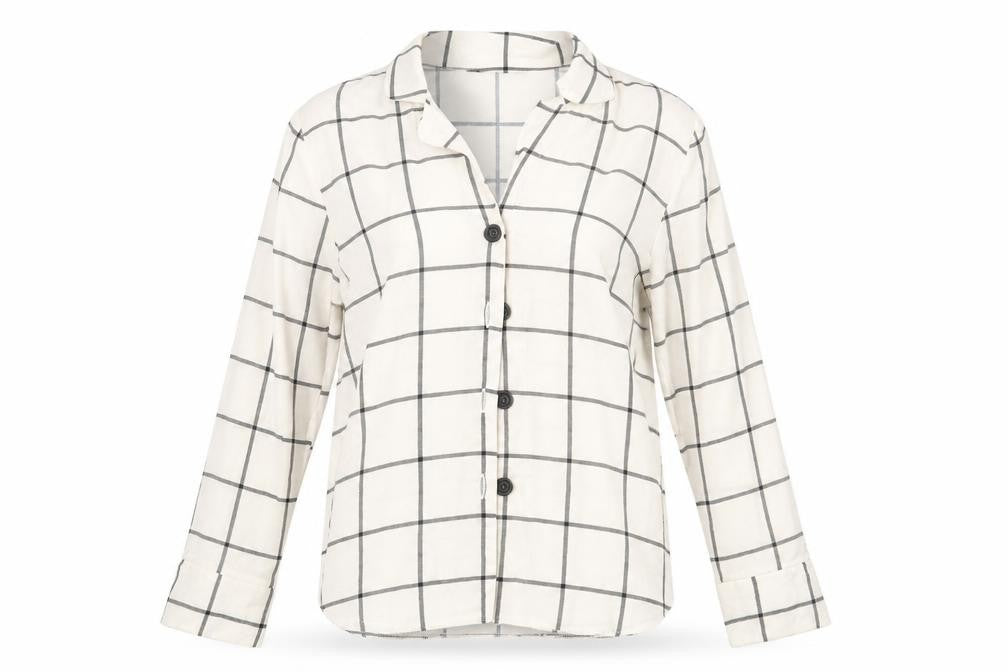 New Look Womens White Plaid  Basic Button-Up Size 6