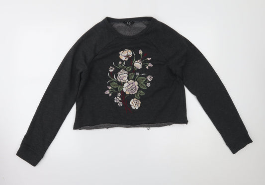 New Look Womens Grey   Pullover Sweatshirt Size 10