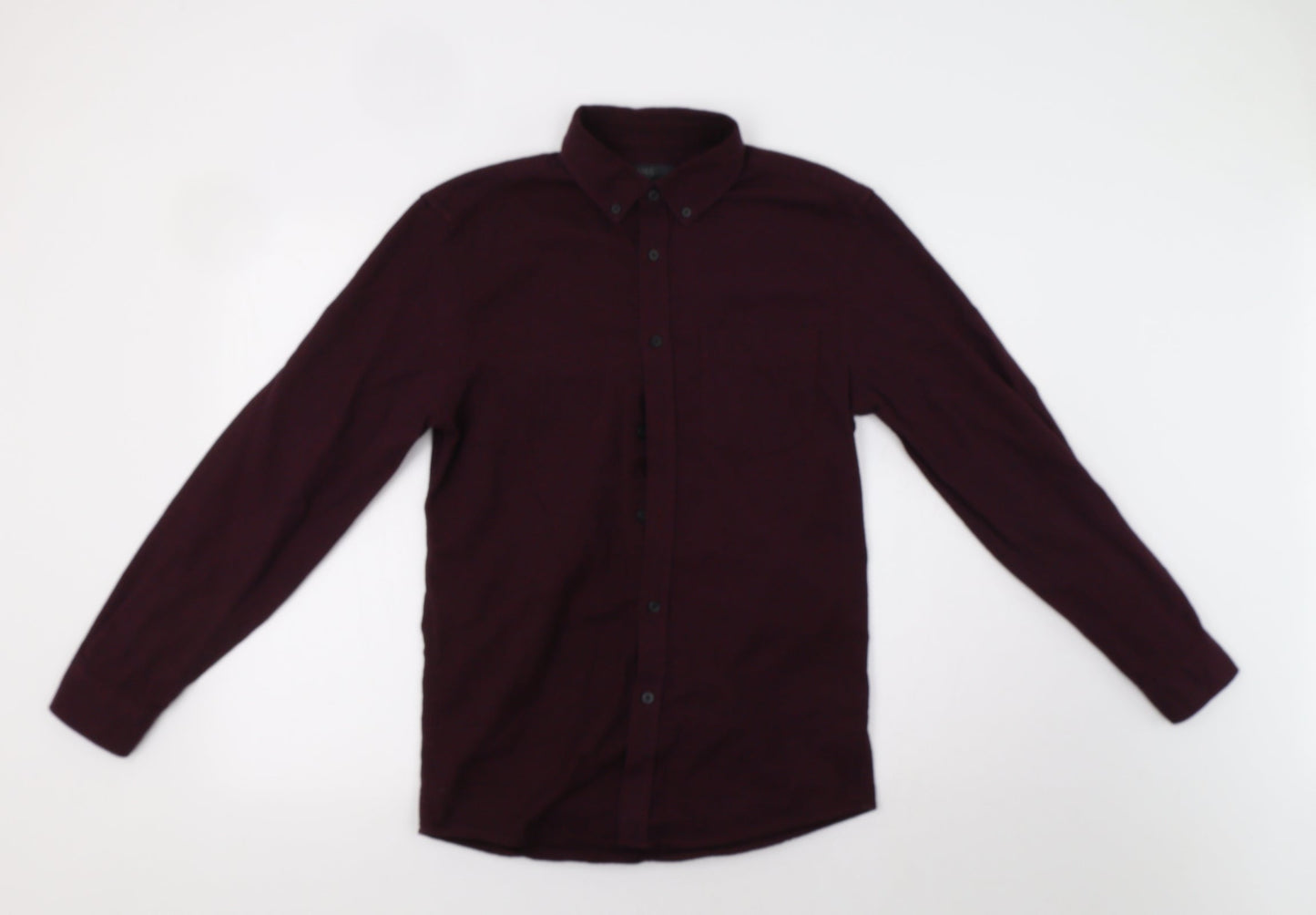M&S Mens Purple    Button-Up Size S