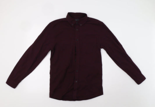 M&S Mens Purple    Button-Up Size S