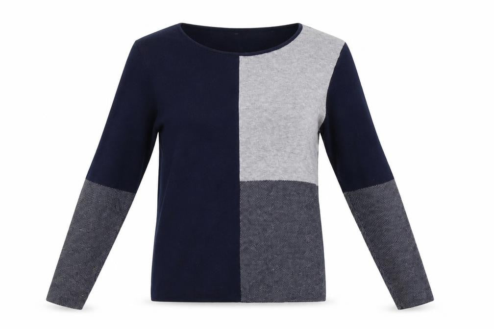 Preworn Womens Blue Geometric  Pullover Jumper Size S