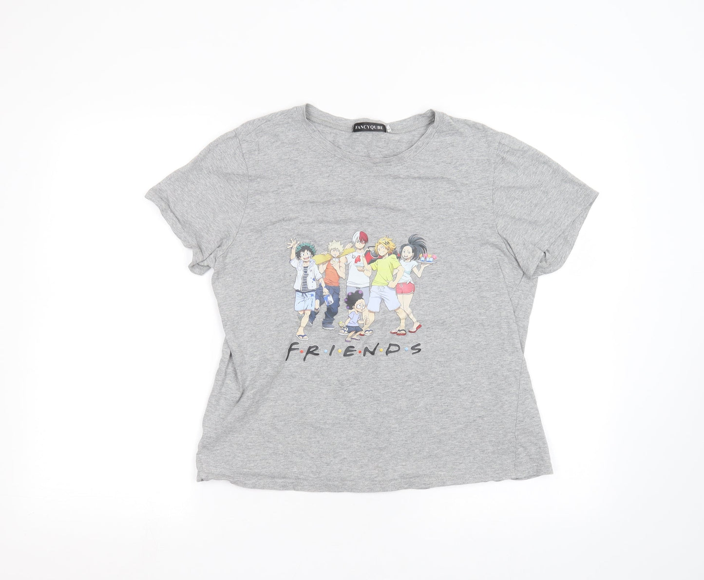 Fancyqube Womens Grey   Basic T-Shirt Size L