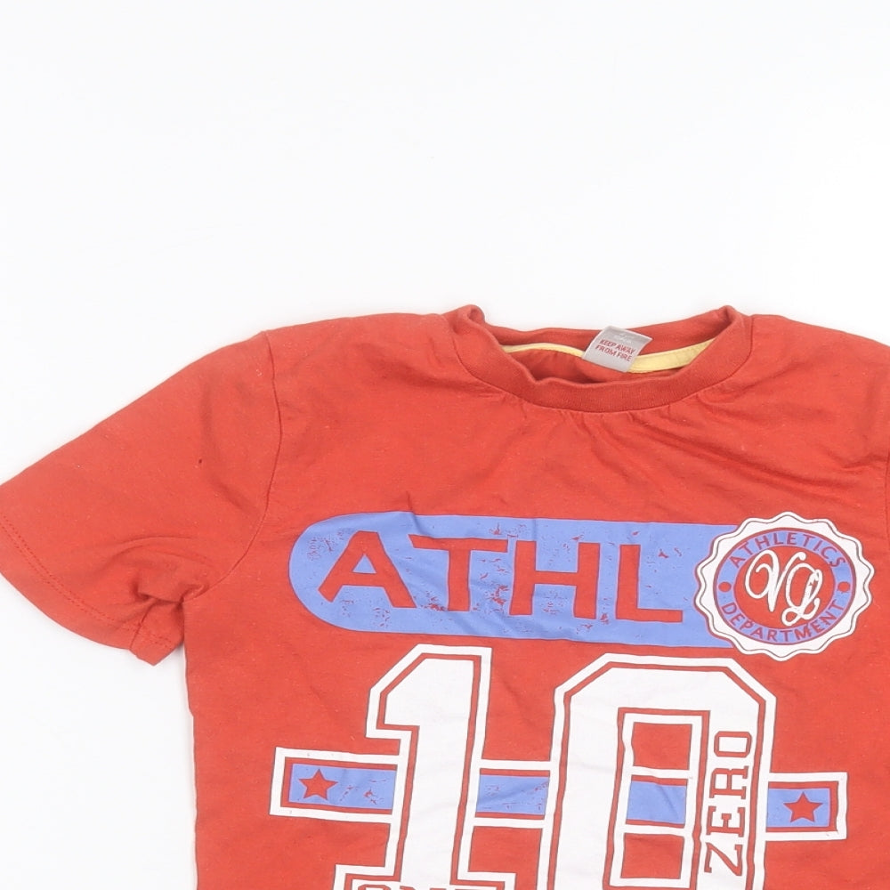 TU Boys Orange   Basic T-Shirt Size 4 Years