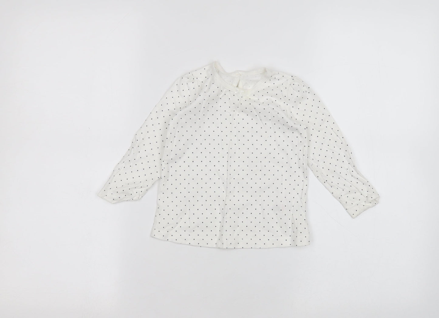 George Baby White Polka Dot  Basic T-Shirt Size 12-18 Months