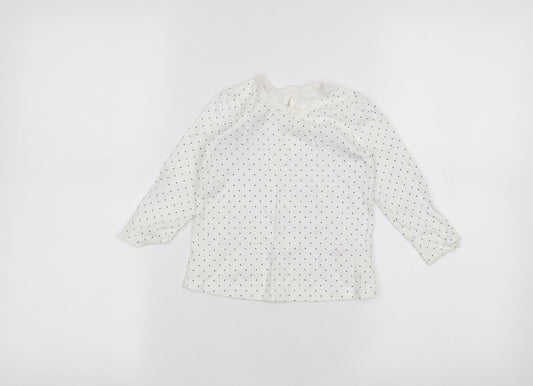 George Baby White Polka Dot  Basic T-Shirt Size 12-18 Months