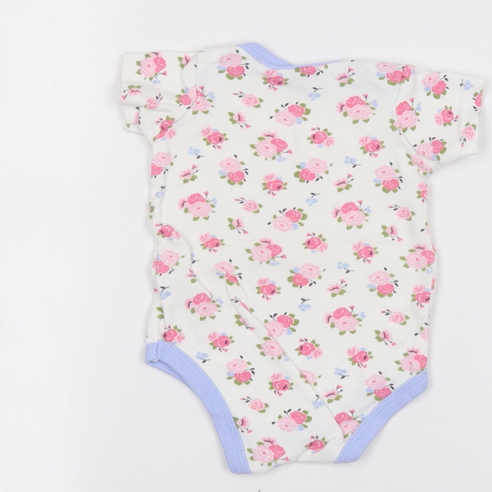 Luvable Friends Baby White Spotted  Babygrow One-Piece Size 0-3 Months