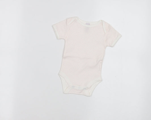 First Wish Baby White Polka Dot  Babygrow One-Piece Size 0-3 Months