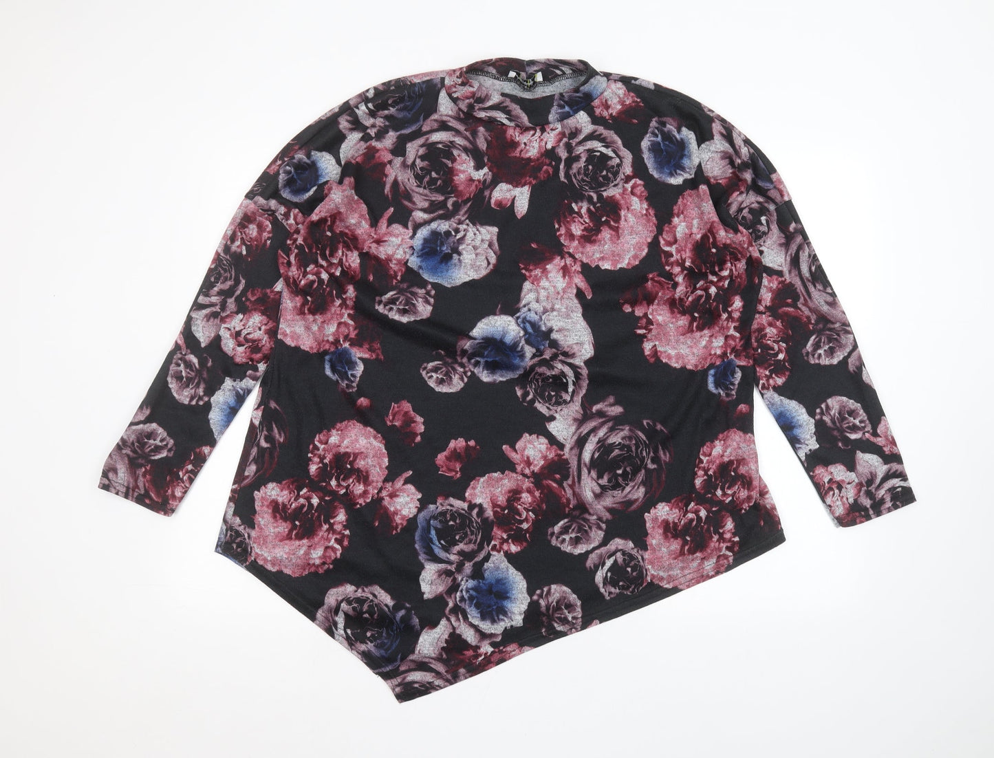 Daisy Eldridge Womens Black Floral  Pullover Jumper Size XL
