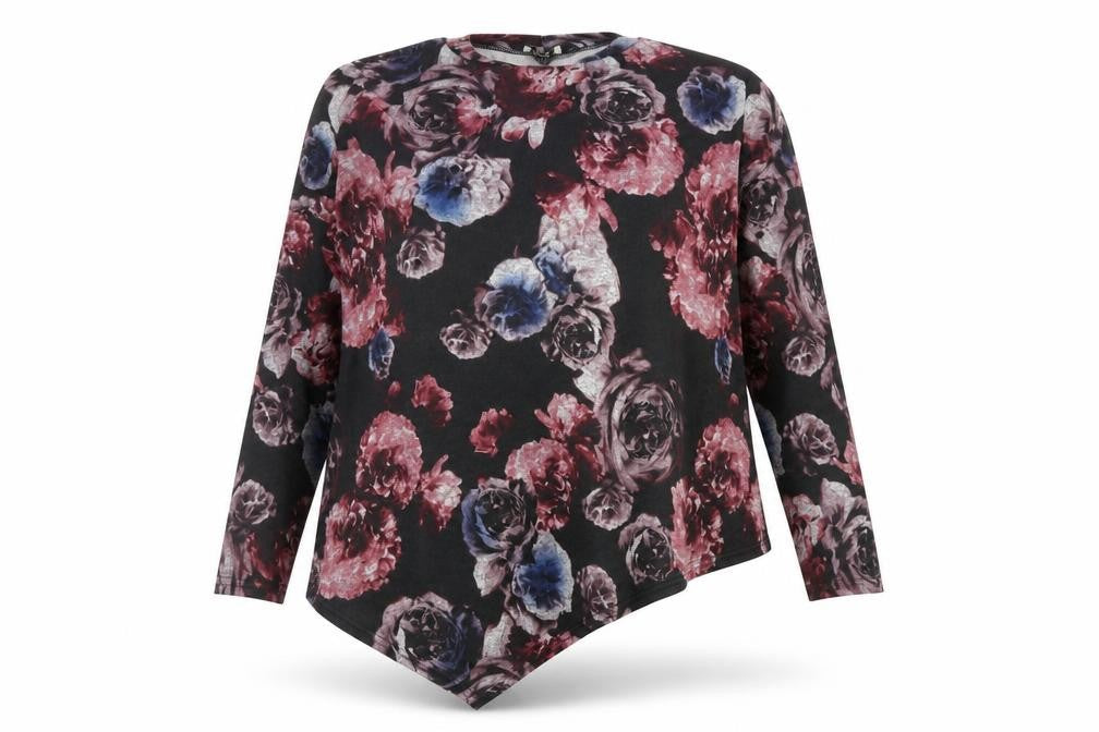 Daisy Eldridge Womens Black Floral  Pullover Jumper Size XL