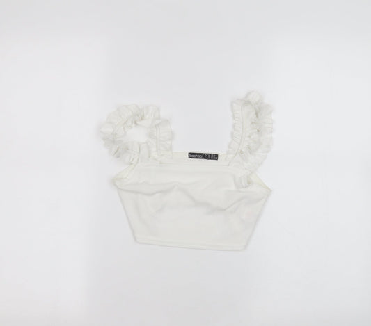 Boohoo Womens White   Basic T-Shirt Size 12