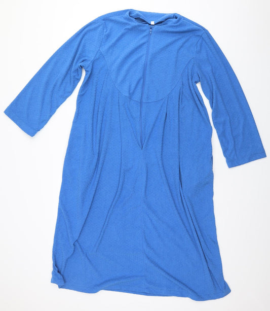 Preworn Womens Blue Solid   Dress Size 12