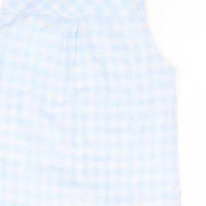 Bershka Womens Blue Check  Basic Button-Up Size S
