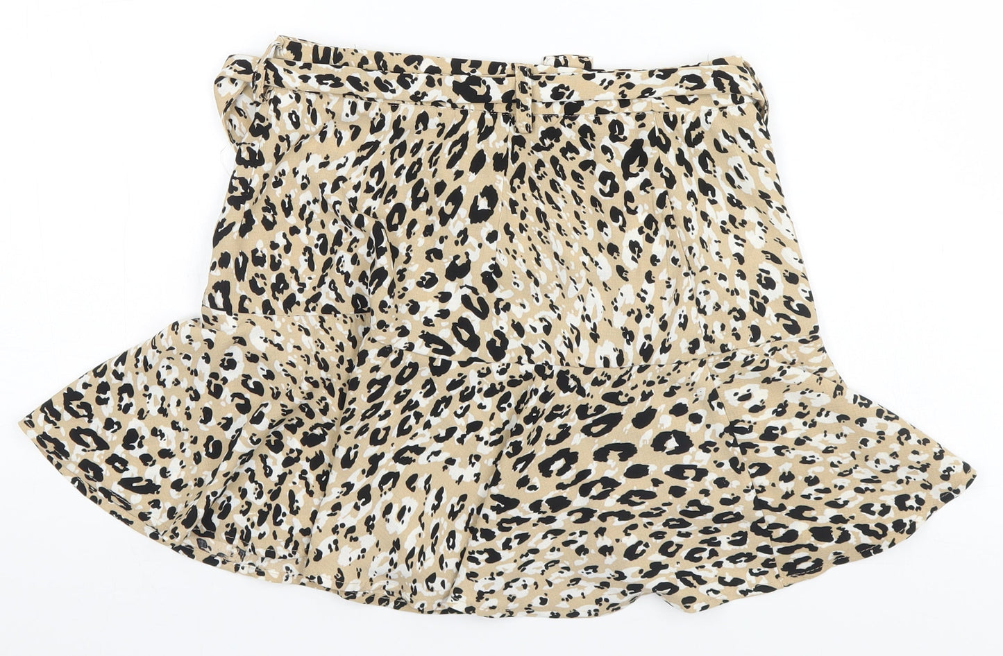 Stradivarius Womens Brown Animal Print  A-Line Skirt Size S