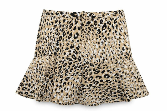 Stradivarius Womens Brown Animal Print  A-Line Skirt Size S