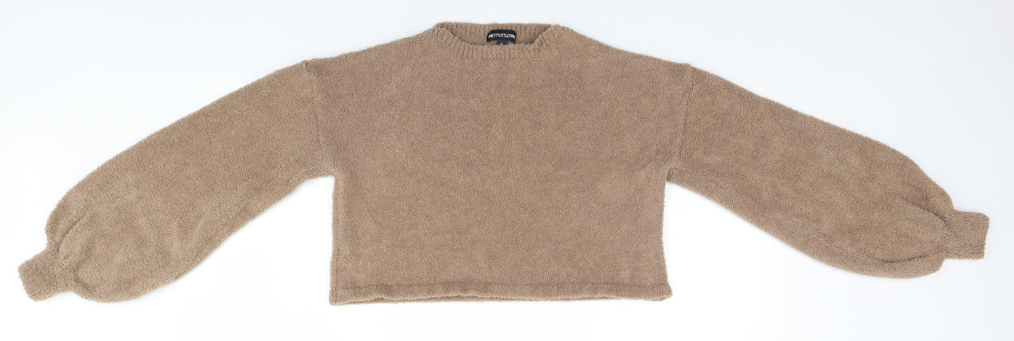PRETTYLITTLETHING Womens Brown   Pullover Jumper Size S
