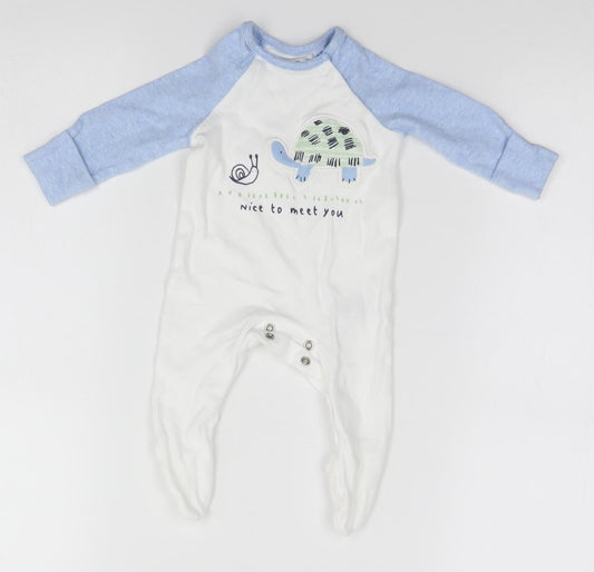 F&F Baby White   Babygrow One-Piece Size 0-3 Months  - Nice to Meet you