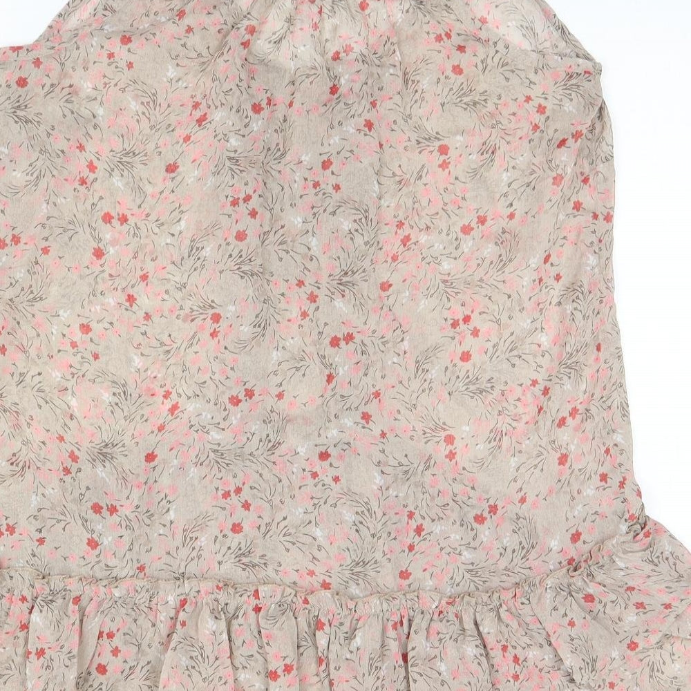 Atmosphere Womens Beige Floral  Basic Blouse Size 14