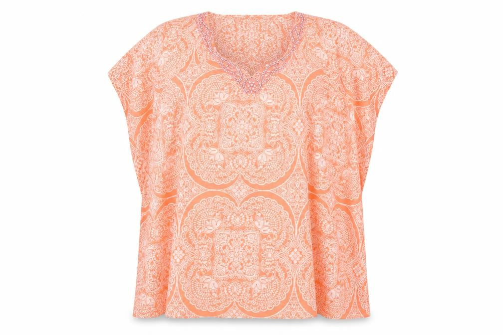 Peppermint Womens Orange Fair Isle   Poncho Size M