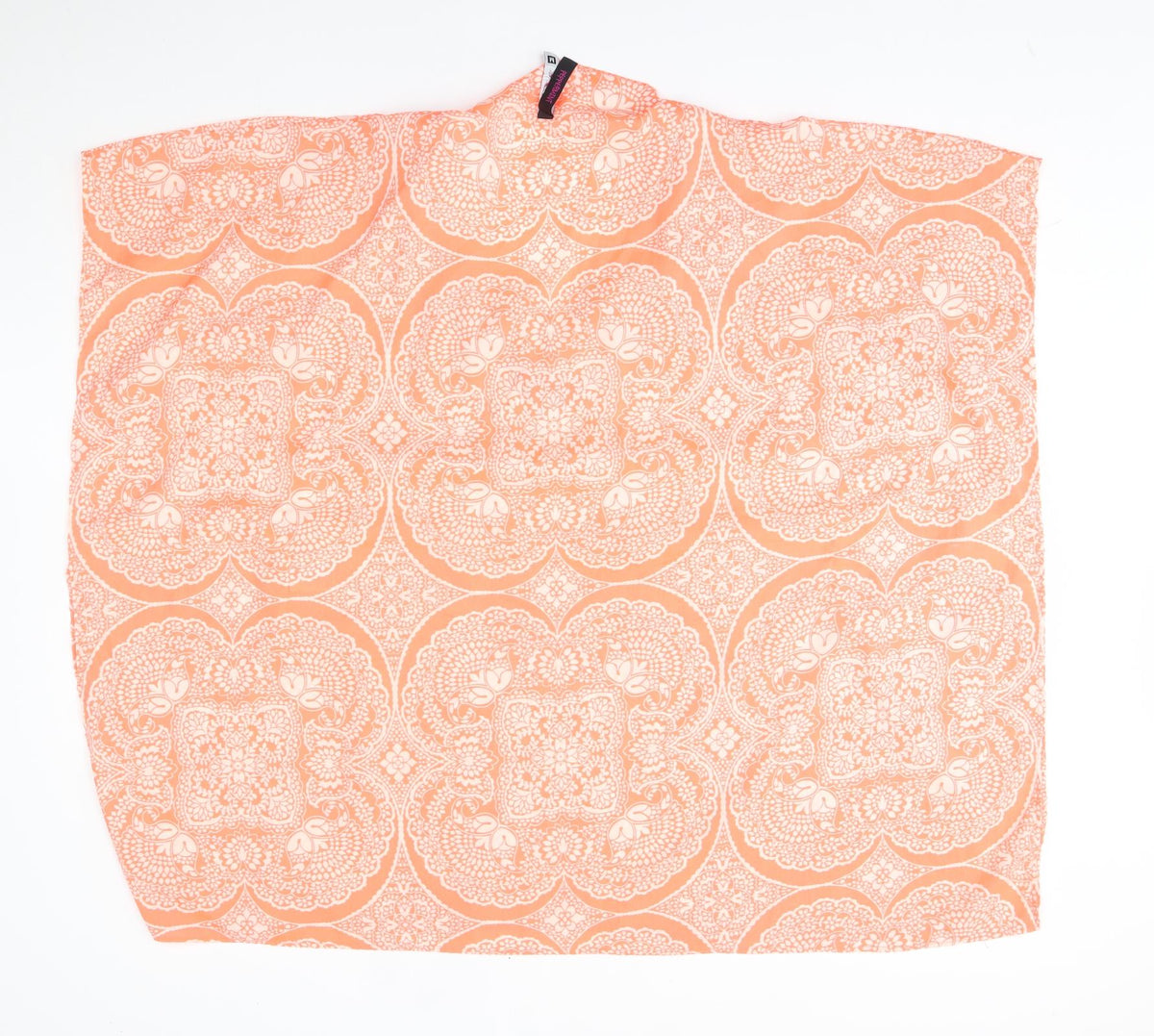 Peppermint Womens Orange Fair Isle   Poncho Size M