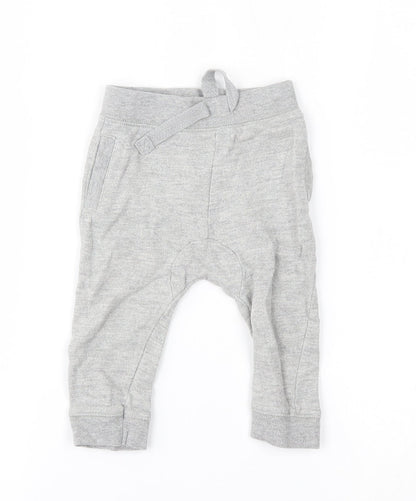 Preloved M&Co Baby Grey   Jogger Trousers Size 6-9 Months - Front