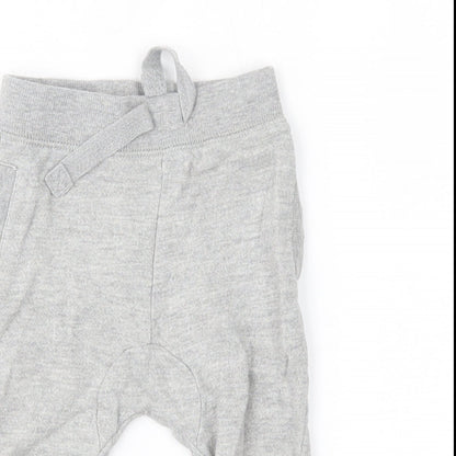 Preloved M&Co Baby Grey   Jogger Trousers Size 6-9 Months - Detail