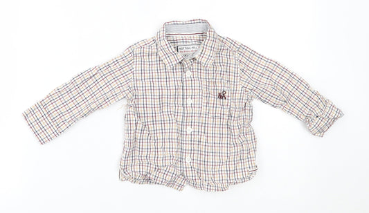 notting hill Boys Multicoloured Plaid  Basic Button-Up Size 6-9 Months