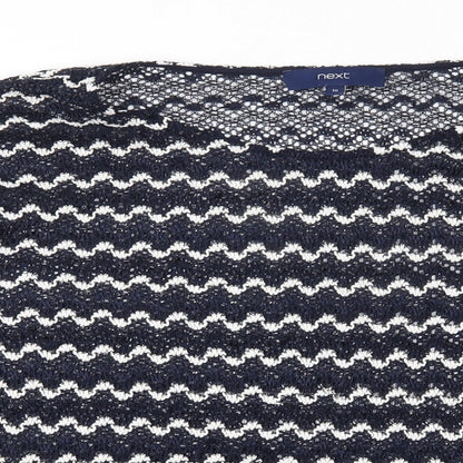 Next Womens Blue Striped  Pullover Jumper Size 10