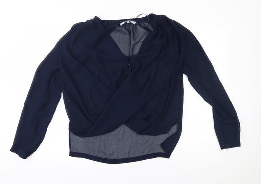 NEXT Womens Blue   Wrap Button-Up Size 12