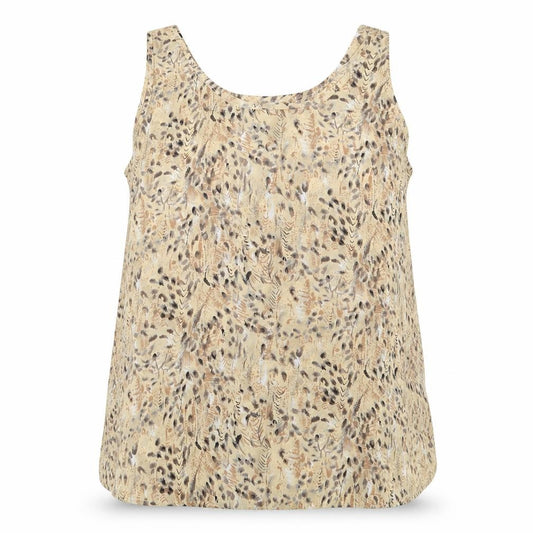 Al Paradise Tenerife Womens Beige Floral  Basic Tank Size 16