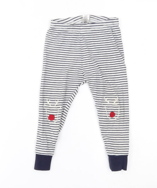 George Girls Grey Striped   Pyjama Pants Size 2-3 Years