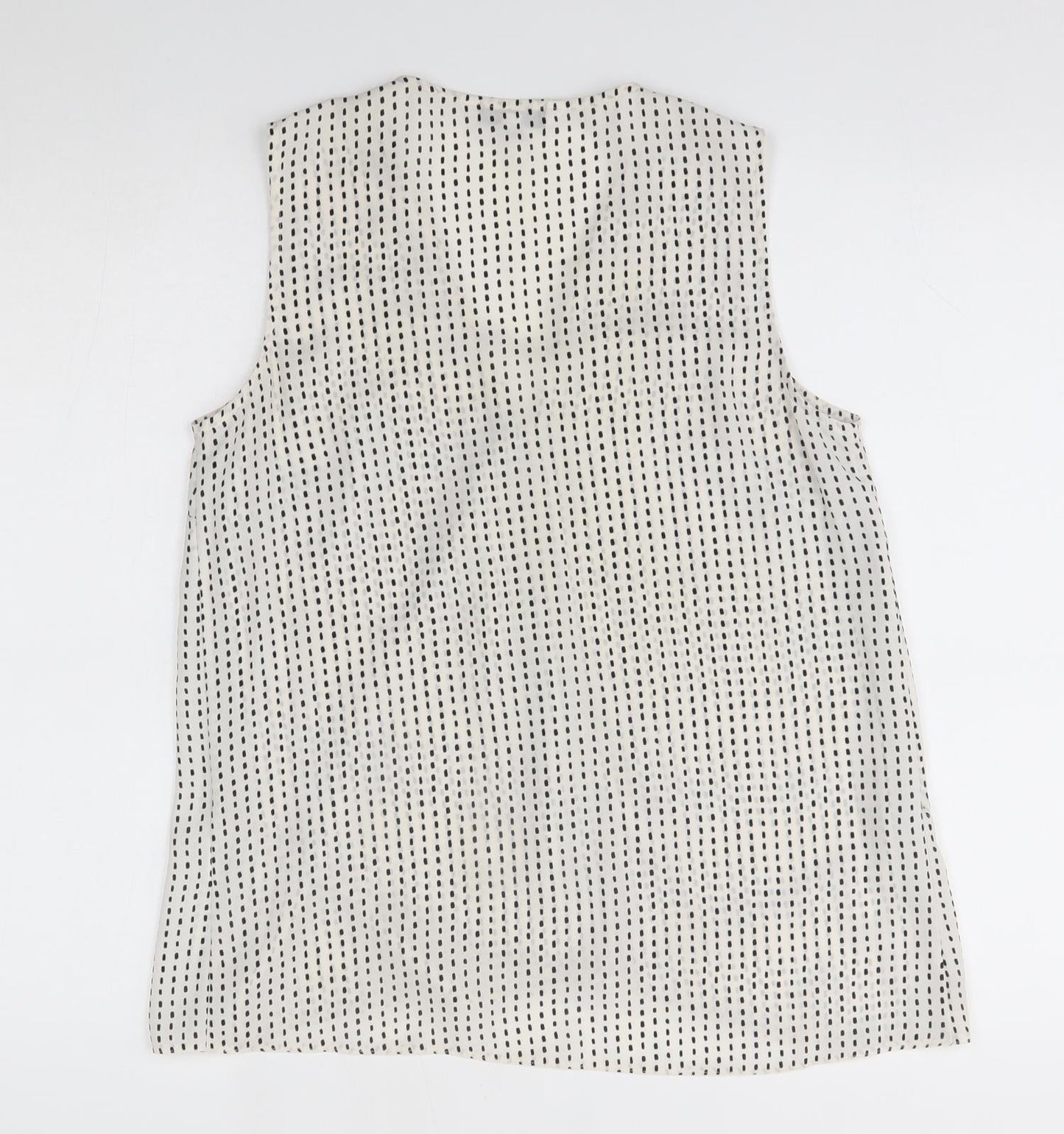 Debenhams Womens White Geometric  Basic Blouse Size 10