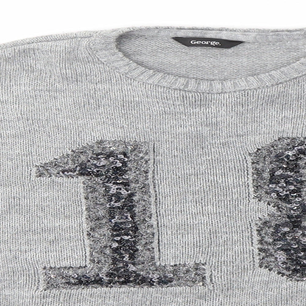 George Girls Grey   Pullover Jumper Size 7-8 Years