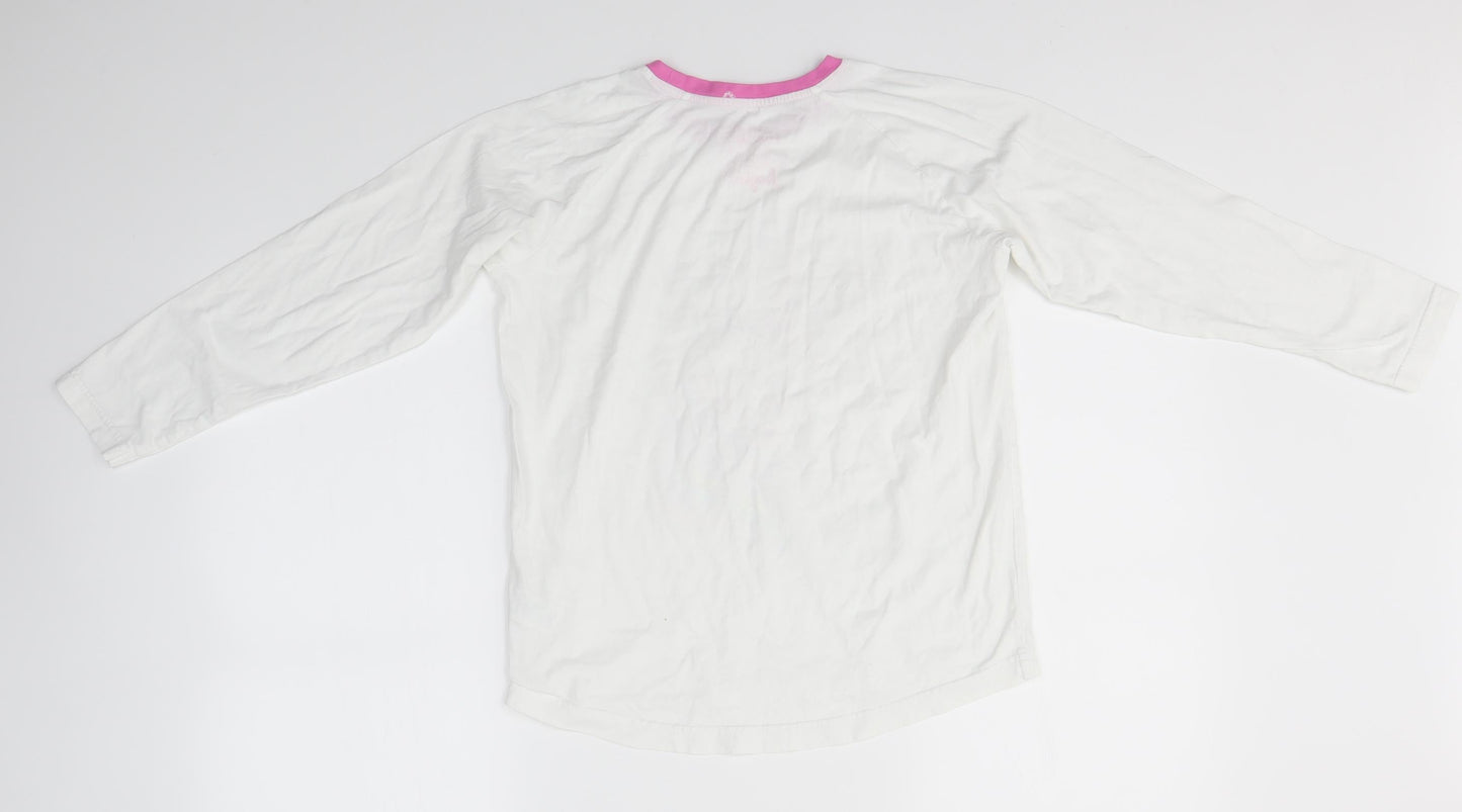 Matalan Girls White   Basic T-Shirt Size 12 Years  - Unicorn