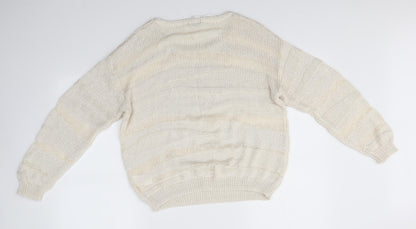 Preloved H&M Womens Ivory   Pullover Jumper Size L - Back