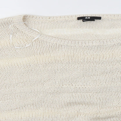 Preloved H&M Womens Ivory   Pullover Jumper Size L - Detail