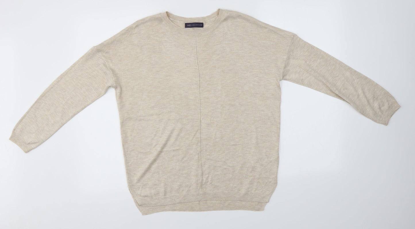 M&S Womens Beige   Pullover Jumper Size M