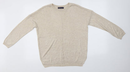Marks & Spencer Womens Beige   Pullover Jumper Size M