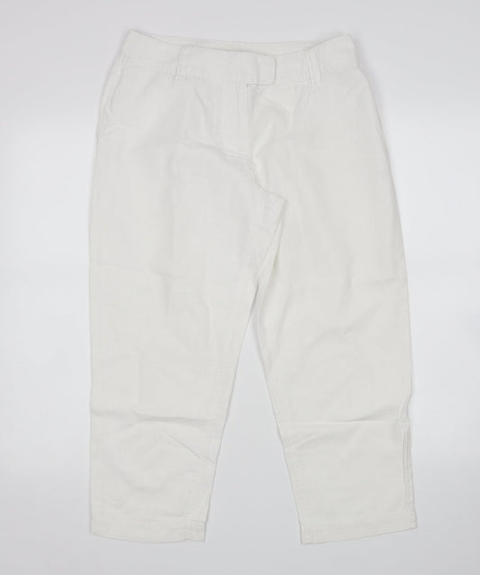 Bona parte Womens White   Cropped Trousers Size 12 L23 in