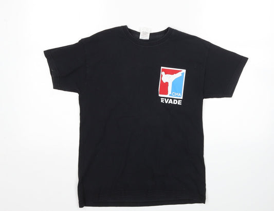 Fruit of the Loom Boys Black   Basic T-Shirt Size 9-10 Years  - Evade Martial Arts
