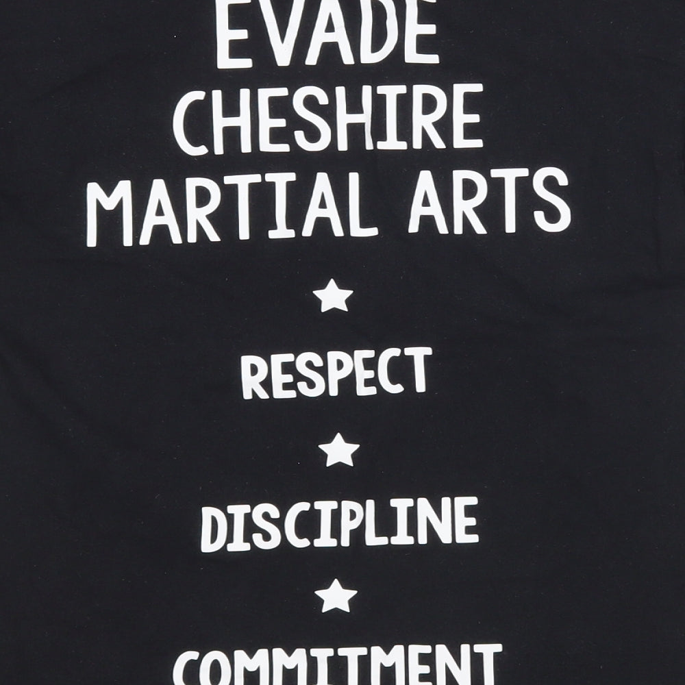 Fruit of the Loom Boys Black   Basic T-Shirt Size 9-10 Years  - Evade Martial Arts